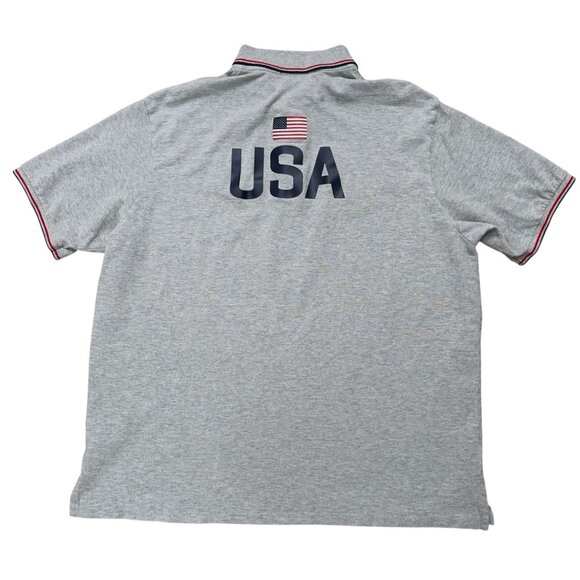 Polo Ralph Lauren Polo Shirt Mens Size 2XLT Short Sleeve Team USA Olympic Gray - Picture 2 of 5